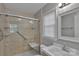 Bright bathroom with glass-enclosed shower and modern sink at 2326 Horseshoe Bend Ne Rd, Hickory, NC 28601