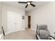 Neutral bedroom offers a ceiling fan, plush carpeting, and closet space for optimal storage at 25952 Appleyard Ct, Lancaster, SC 29720