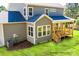 Back exterior view features a covered porch and siding, nestled on a green lawn at 277 Triple Ponds Ct, Clover, SC 29710