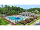 Community pool featuring a large pool, clubhouse, lounge chairs, and manicured landscaping, perfect for recreation at 4006 Centerview Dr, Indian Trail, NC 28079