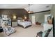 Bright main bedroom with vaulted ceiling, stylish decor, and plenty of storage space at 4006 Centerview Dr, Indian Trail, NC 28079
