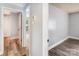 Bright hallway with new laminate flooring, fresh paint and modern details at 403 Weaver St, Cherryville, NC 28021