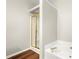 Bathroom with gold-framed shower and luxurious tub with gold fixtures at 4510 Glenlea Commons Dr, Charlotte, NC 28216