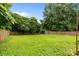 This backyard features a grassy area, a storage shed, and a wooden fence at 5008 Unaka Ave, Charlotte, NC 28205