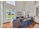Bright living room with large windows, hardwood floors, stylish furniture and decor at 5963 Pale Moss Ln, Charlotte, NC 28269