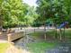 View of community playground with swings and play structure, surrounded by lush greenery at 5963 Pale Moss Ln, Charlotte, NC 28269