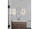 Stylish powder room with modern vanity, decorative lighting, and sleek design at 639 Edgemont Rd, Charlotte, NC 28211