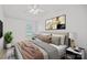 Bright bedroom features a neutral color palette, soft textures, and contemporary decor at 6834 Creft Cir, Indian Trail, NC 28079