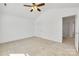 Spacious bedroom with vaulted ceiling, carpet flooring, and access to ensuite bathroom at 81 Kirk St, Salisbury, NC 28144
