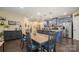 Dining area featuring a wooden table with seating for six and views of the modern kitchen at 8232 Bretton Woods Dr, Charlotte, NC 28227