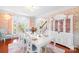 Cheerful dining room featuring a white table, coordinated chairs, and colorful wallpaper at 122 Laurel Glen Dr, Mooresville, NC 28115