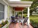 Charming covered front porch with rustic decor, comfortable seating, and views of the manicured front yard at 1614 Linwood Rd, Gaston, NC 28052