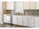 Kitchen features white cabinets, granite countertops, stainless steel appliances, and tile backsplash at 174 Pine Eagle Dr, Rock Hill, SC 29732