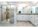 Bathroom features tiled walls, a glass shower, and modern fixtures at 209 Van Gogh Trl, Mount Holly, NC 28120