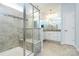 Beautiful bathroom features tiled walls, a glass shower, and modern fixtures at 209 Van Gogh Trl, Mount Holly, NC 28120
