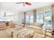 Bright open-concept living room flowing into the kitchen, with large windows and comfortable seating at 3237 Sunset Dr, Charlotte, NC 28209