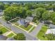 Aerial view of the property with a white fence and green lawns at 329 E Congress St, Lincolnton, NC 28092