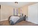 Bedroom with neutral walls, carpet flooring, comfy bed and nightstand at 39 Selma Dr, Mooresville, NC 28115