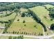 Expansive aerial view of a lush, green property with a mix of fields, trees, and buildings at 4026 Biggerstaff Rd, Maiden, NC 28650