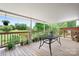 Outdoor patio with a table, plants, and an open view of the backyard at 4026 Biggerstaff Rd, Maiden, NC 28650