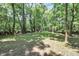 Tranquil wooded backyard with a flat grassy area, blending nature with outdoor living at 4104 Pebblebrook Sw Cir, Concord, NC 28027