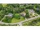 Expansive aerial view of multiple homes nestled within a lush, green, and wooded landscape at 5916 Cashion Rd, Huntersville, NC 28078