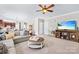 Bright living room flows into the kitchen and dining area at 622 Lorain Nw Ave, Concord, NC 28027