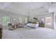 Spacious main bedroom with a tray ceiling, carpeted floors, and lots of natural light from the large windows at 7319 Stonehaven Dr, Waxhaw, NC 28173