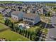 Aerial view of property with pool, outdoor seating, and manicured yard at 1001 Hampton Grove Rd, Waxhaw, NC 28173