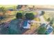 Scenic aerial view showcases the home's backyard, lush landscaping and proximity to a quiet street at 110 Dorothy Ln, Mooresville, NC 28117