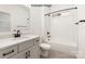 Bright bathroom featuring a walk in shower, vanity and sink at 11009 Tyler Brook Ln # Oak0043, Mint Hill, NC 28227