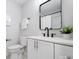 Bathroom offers modern vanity and shower/tub combo at 1231 Maple Shade Ln, Charlotte, NC 28270
