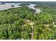 Breathtaking aerial view of the neighborhood near the water, surrounded by stunning natural beauty at 136 Digh Cir # 4, Mooresville, NC 28117