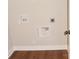 This laundry room has connections for a washer, dryer and electrical outlet at 1802 Cooper Ave, Kannapolis, NC 28081