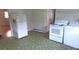 Functional kitchen area with vintage appliances and flooring, featuring a utility area at 209 14Th Se Ave, Hickory, NC 28602