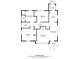 A floor plan exhibiting the home's layout, including the living room, bedrooms, kitchen, and bathrooms at 309 Ackert Ave, Salisbury, NC 28144