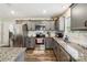 Well-equipped kitchen features gray cabinets, granite countertops and stainless steel appliances at 3401 Shillinglaw Rd, Sharon, SC 29742