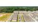 Aerial view of townhome community showcasing street layout and surrounding greenery at 5440 Kinsbridge Dr, Charlotte, NC 28227