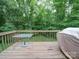 Back deck featuring seating, a grill, and lush green backyard at 727 Cove Rd, Gastonia, NC 28052