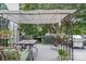 Inviting outdoor deck features dining area, grill and lush foliage at 8219 Beardsley Dr, Charlotte, NC 28269