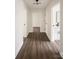 Hallway with dark wood floors and white walls at 905 Gantt St, Kings Mountain, NC 28086