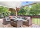 Inviting outdoor deck area with comfortable seating, perfect for relaxation and entertaining at 9112 Butterfly Ct, Gastonia, NC 28056