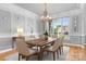Dining room with a dining table, chairs, decor, and large window, great for entertaining and Gathering meals at 9112 Butterfly Ct, Gastonia, NC 28056