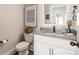 Elegant powder room features a stylish vanity, modern faucet, and attractive decor at 1100 Herrons Ferry Rd, Rock Hill, SC 29730