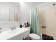 Clean bathroom with a white vanity, a shower with a curtain, and neutral-toned walls at 1530 Danlee Dr, Lancaster, SC 29720