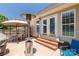 This cozy patio has an outdoor heater and french doors to the home at 1530 Danlee Dr, Lancaster, SC 29720