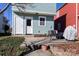 Back exterior of home with patio area with convenient access to utilities and back yard at 15907 Rose Glenn Ln, Davidson, NC 28036