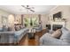 Comfortable living room featuring hardwood floors, natural light, fireplace, and neutral décor at 1701 Truman Rd, Charlotte, NC 28205