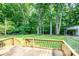 Backyard view from the deck with lush greenery and mature trees at 214 Cottage Pl, York, SC 29745