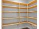Empty walk in pantry features natural shelving and ample storage space at 2341 Shiny Leaf Dr, Denver, NC 28037